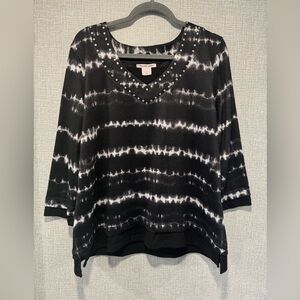 Allison Daley knit top-3/4 sleeves Size L